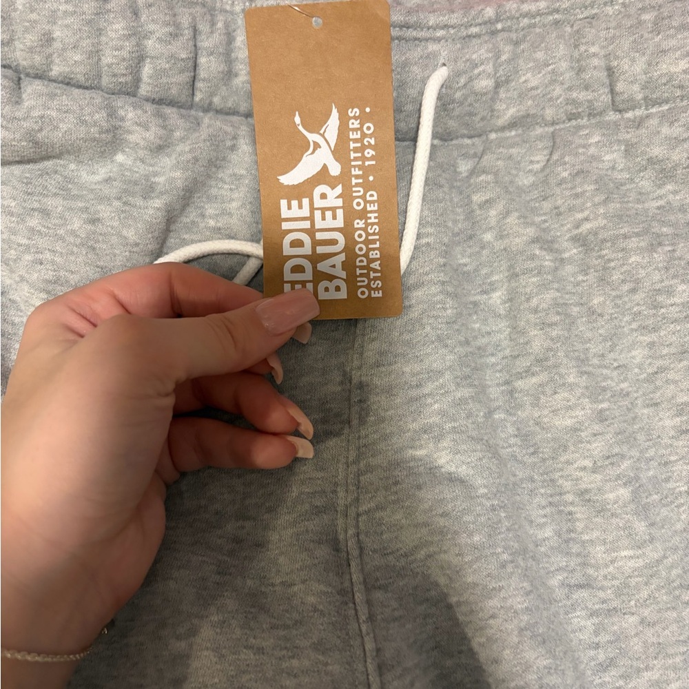 Eddie Bauer Light Gray Drawstring Track Pants NWT - image 2